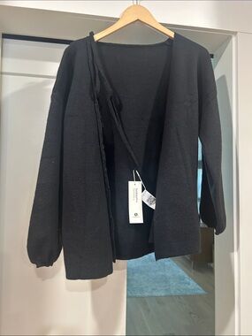 Saodimallsu wrap black cardigan